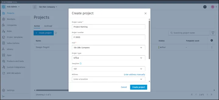 Tối ưu quản lý dự án với công cụ Projects trong Hub Admin