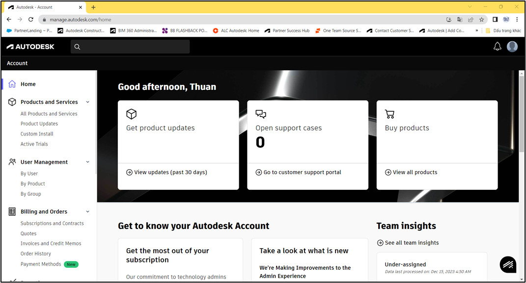 Quy trình quản lý User - Assign License Autodesk (Cập nhật 12/2023)