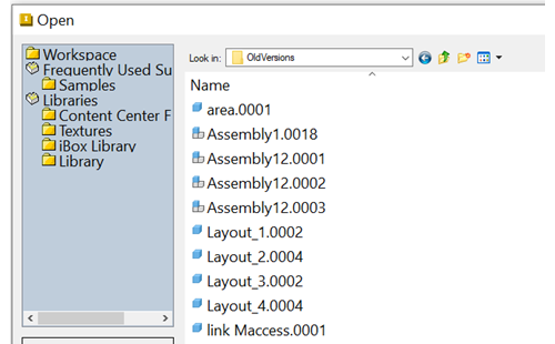Khôi phục file Inventor