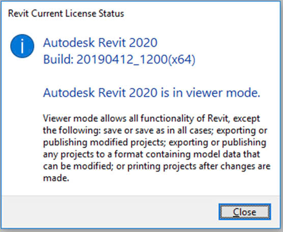 Lỗi chế độ xem Revit không cho phép lưu hoặc in